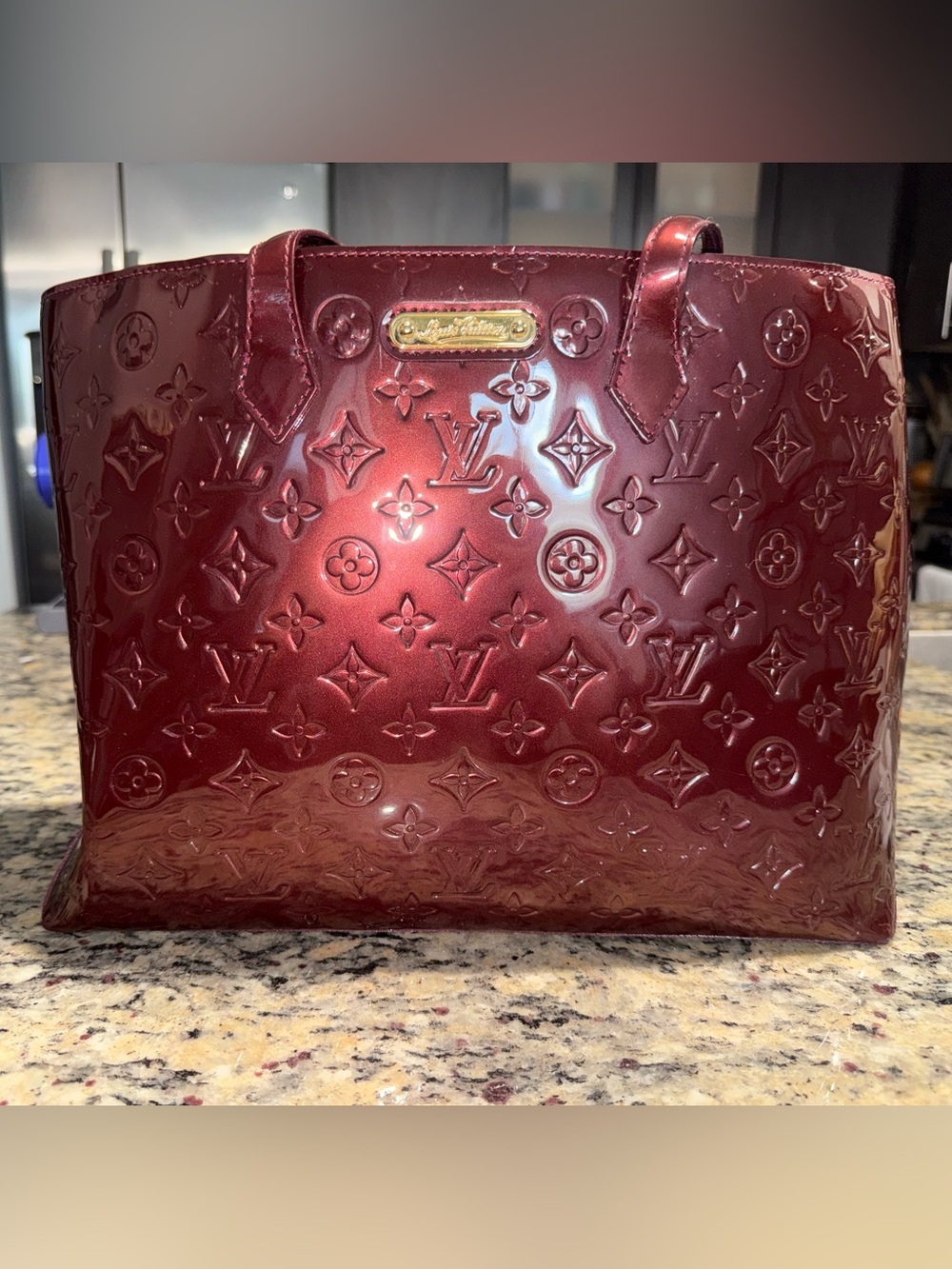 Louis Vuitton Wilshire Handbag Monogram Vernis MM